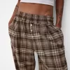 Pantalón recto cuadros Brown