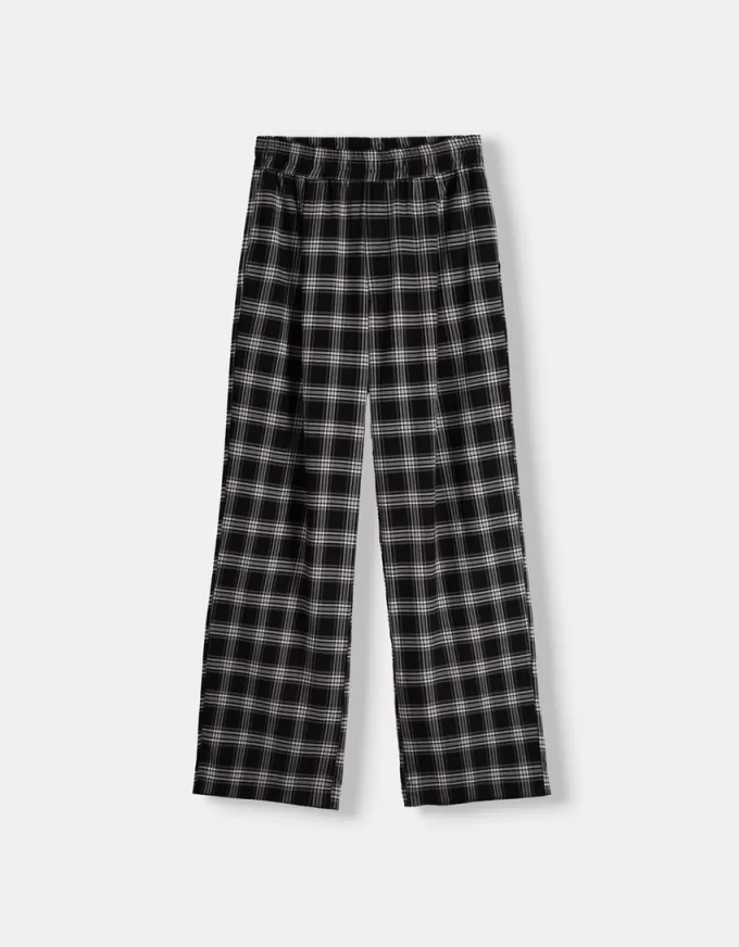 Pantalón recto cuadros Black Pantalón recto cuadros Black