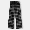 Pantalón recto cuadros Black