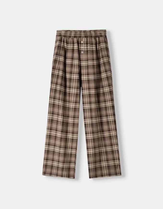 Pantalón recto cuadros Brown Pantalón recto cuadros Brown
