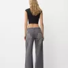 Pantalón recto de sarga estampado Grey Pantalón recto de sarga estampado Grey