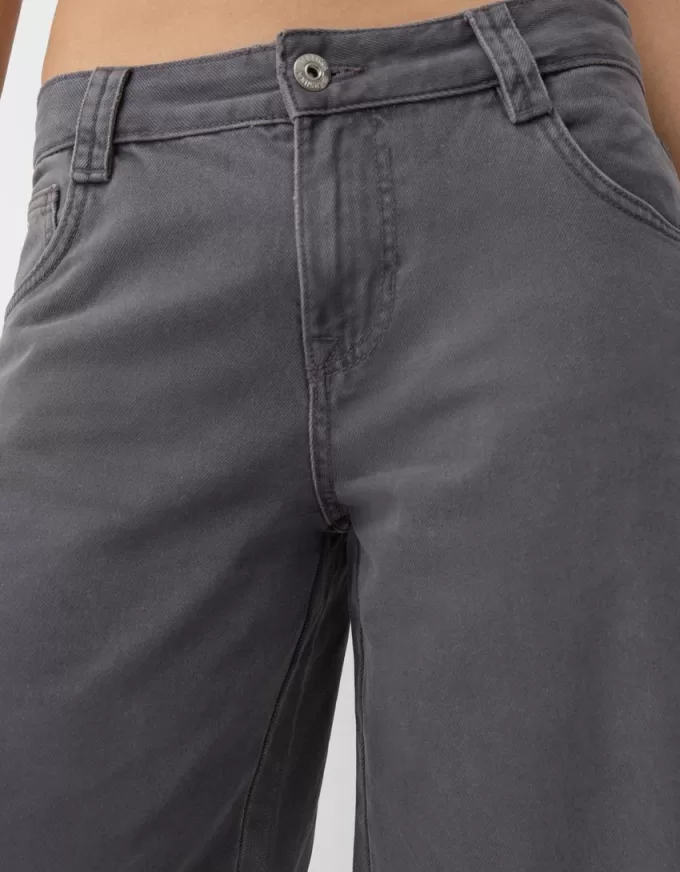 Pantalón recto de sarga estampado Grey Pantalón recto de sarga estampado Grey