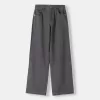 Pantalón recto de sarga estampado Grey Pantalón recto de sarga estampado Grey