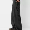 Pantalón recto efecto piel Black Pantalón recto efecto piel Black