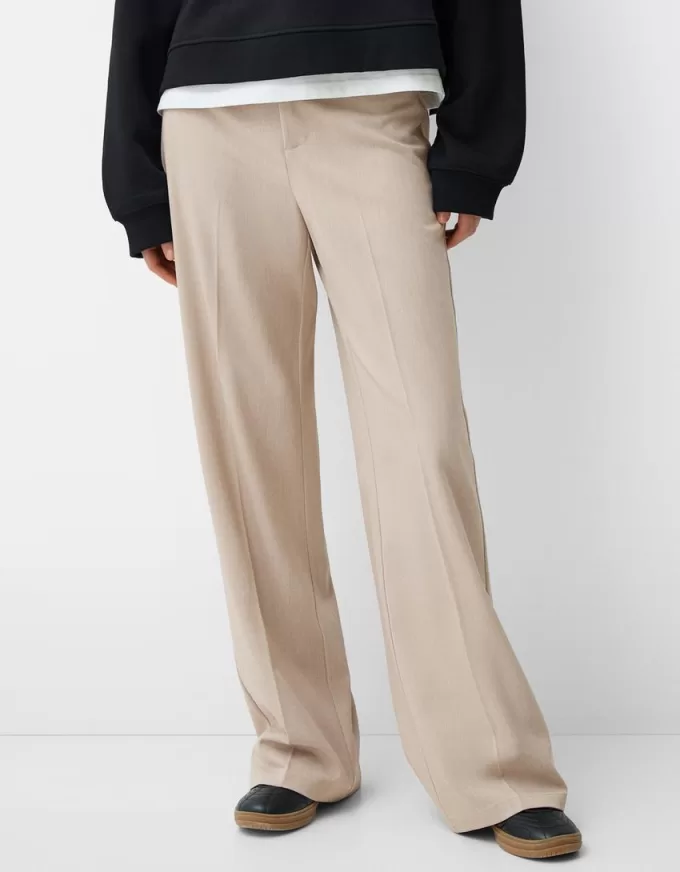 Pantalón sastre ancho Beige Pantalón sastre ancho Beige