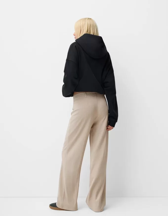 Pantalón sastre ancho Beige Pantalón sastre ancho Beige
