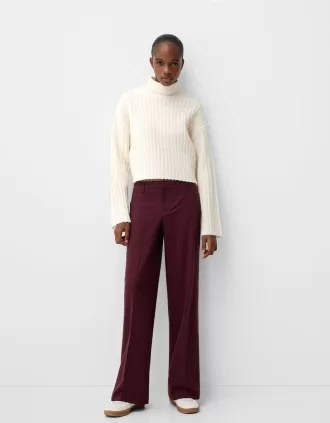 Pantalón sastre ancho Maroon