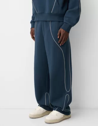Pantalón skater con ribete Navy