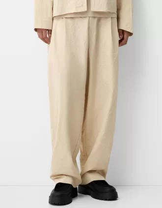 Pantalón super baggy con pinzas Sand