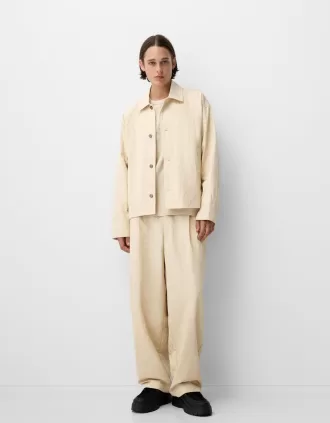 Pantalón super baggy con pinzas Sand