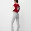 Pantalones acampanados con cintura de canalé Grey Pantalones acampanados con cintura de canalé Grey