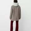 Pantalones acampanados con cintura de canalé Burgundy