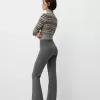 Pantalones acampanados con cintura de canalé Dark grey