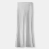 Pantalones acampanados con cintura de canalé Grey Pantalones acampanados con cintura de canalé Grey