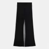 Pantalones acampanados con cintura de canalé Black Pantalones acampanados con cintura de canalé Black