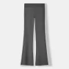 Pantalones acampanados con cintura de canalé Dark grey