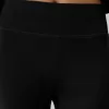 Pantalones acampanados con cintura de canalé Black Pantalones acampanados con cintura de canalé Black