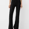 Pantalones acampanados con tachuelas Black