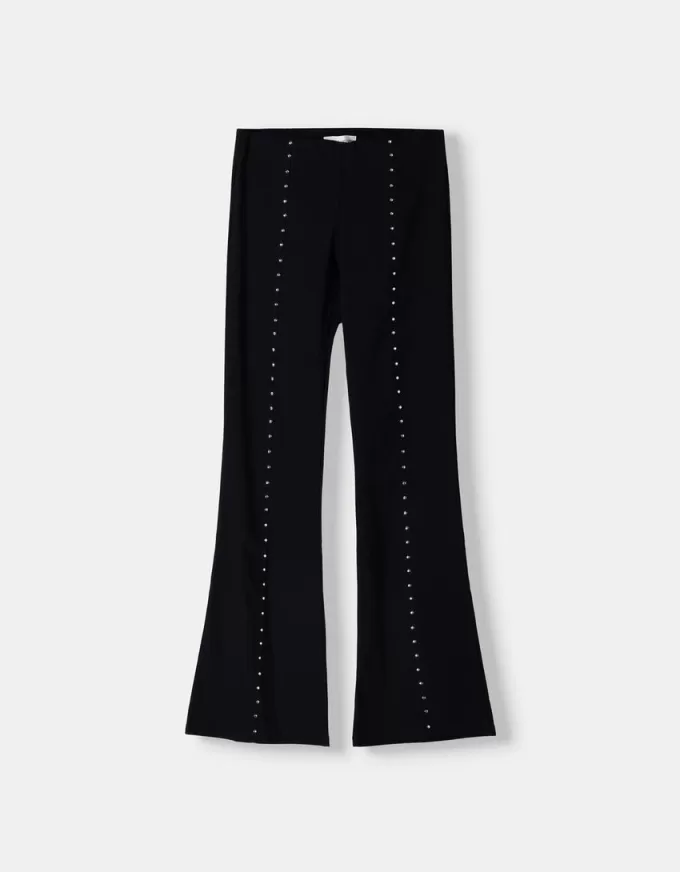 Pantalones acampanados con tachuelas Black