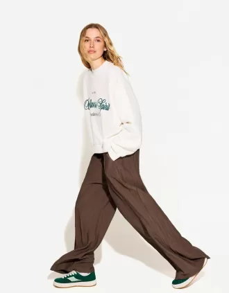 Pantalones anchos con cordones Brown
