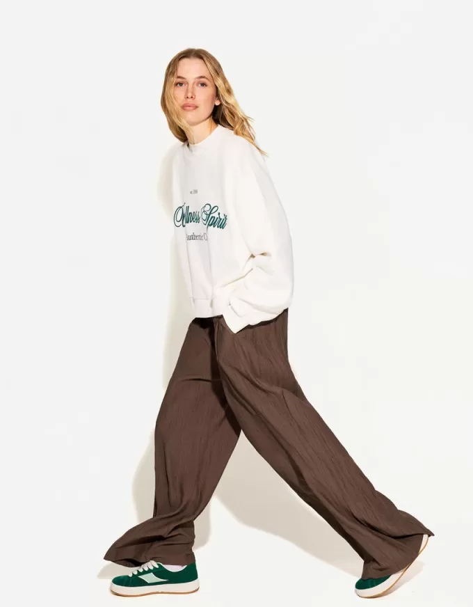Pantalones anchos con cordones Brown