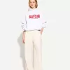 Pantalones anchos con cordones Cream