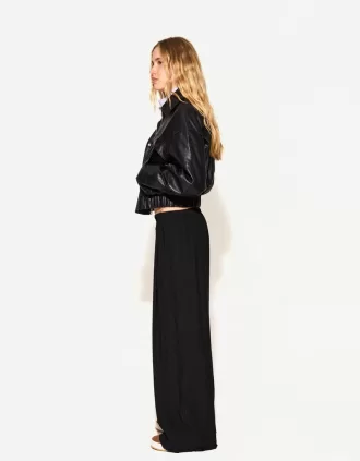 Pantalones anchos con cordones Black