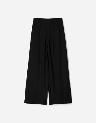 Pantalones anchos con cordones Black