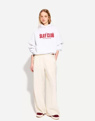 Pantalones anchos con cordones Cream