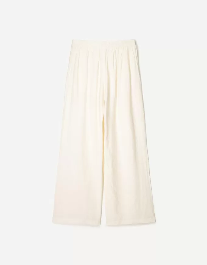 Pantalones anchos con cordones Cream