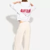 Pantalones anchos con cordones Cream