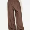 Pantalones anchos con cordones Brown