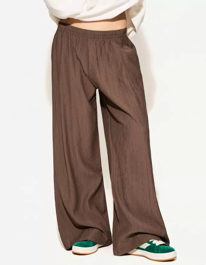 Pantalones anchos con cordones Brown