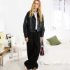 Pantalones anchos con cordones Black