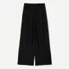 Pantalones anchos con cordones Black