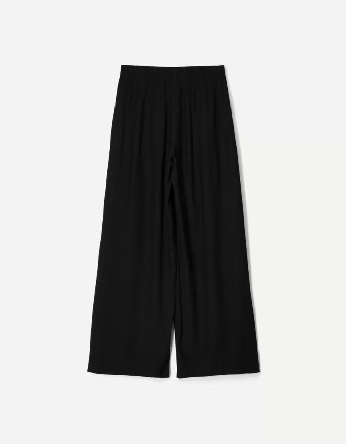 Pantalones anchos con cordones Black