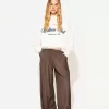 Pantalones anchos con cordones Brown
