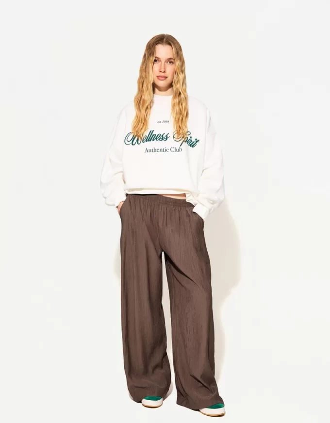 Pantalones anchos con cordones Brown