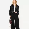 Pantalones anchos con cordones Black