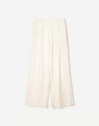 Pantalones anchos con cordones Cream