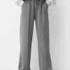 Pantalones anchos de tacto suave Dark grey