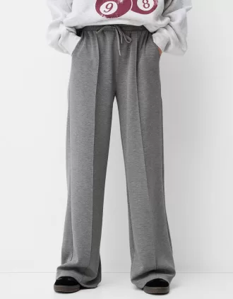 Pantalones anchos de tacto suave Dark grey