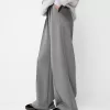 Pantalones anchos de tacto suave Dark grey