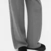 Pantalones anchos de tacto suave Dark grey