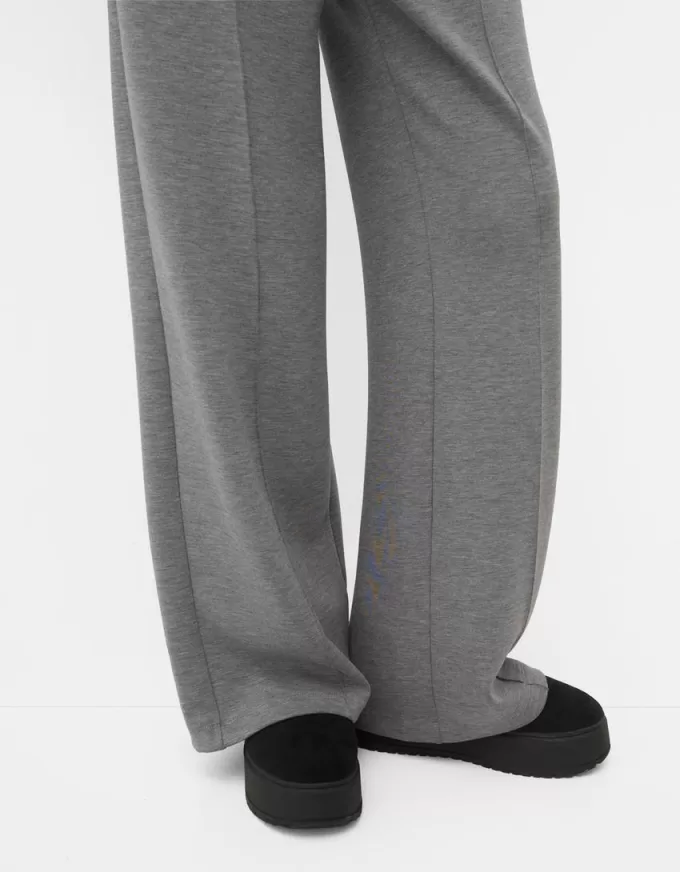Pantalones anchos de tacto suave Dark grey