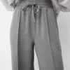 Pantalones anchos de tacto suave Dark grey