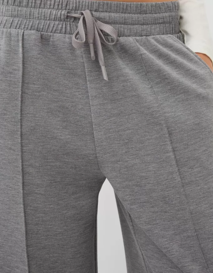 Pantalones anchos de tacto suave Dark grey