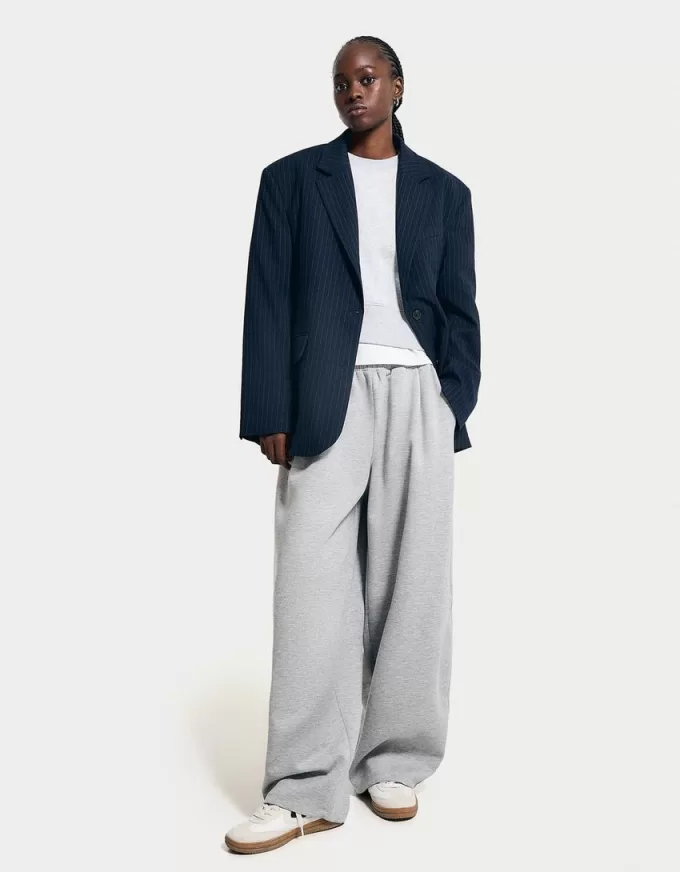 Pantalones anchos suaves Grey