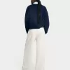 Pantalones anchos suaves Cream