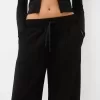 Pantalones anchos suaves Black